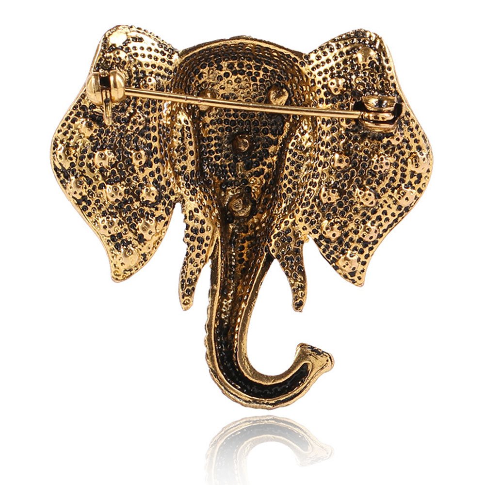 SANNIDHI Creative Elephant Brooch Pins for Robe/Gown/Shawl,Heavy Duty Zinc Alloy Unisex Vintage Brooch for Women Men-Golden SANNIDHI Creative Elephant Brooch Pins for Robe/Gown/Shawl,Heavy Duty Zinc Alloy Unisex Vintage Brooch for Women Men-Golden